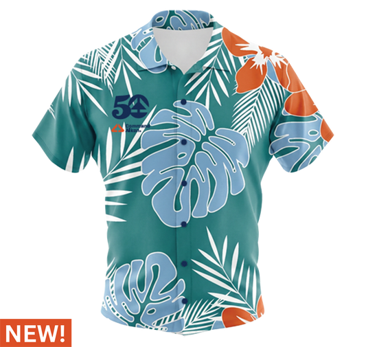 50th Teal Hawaiian Shirt